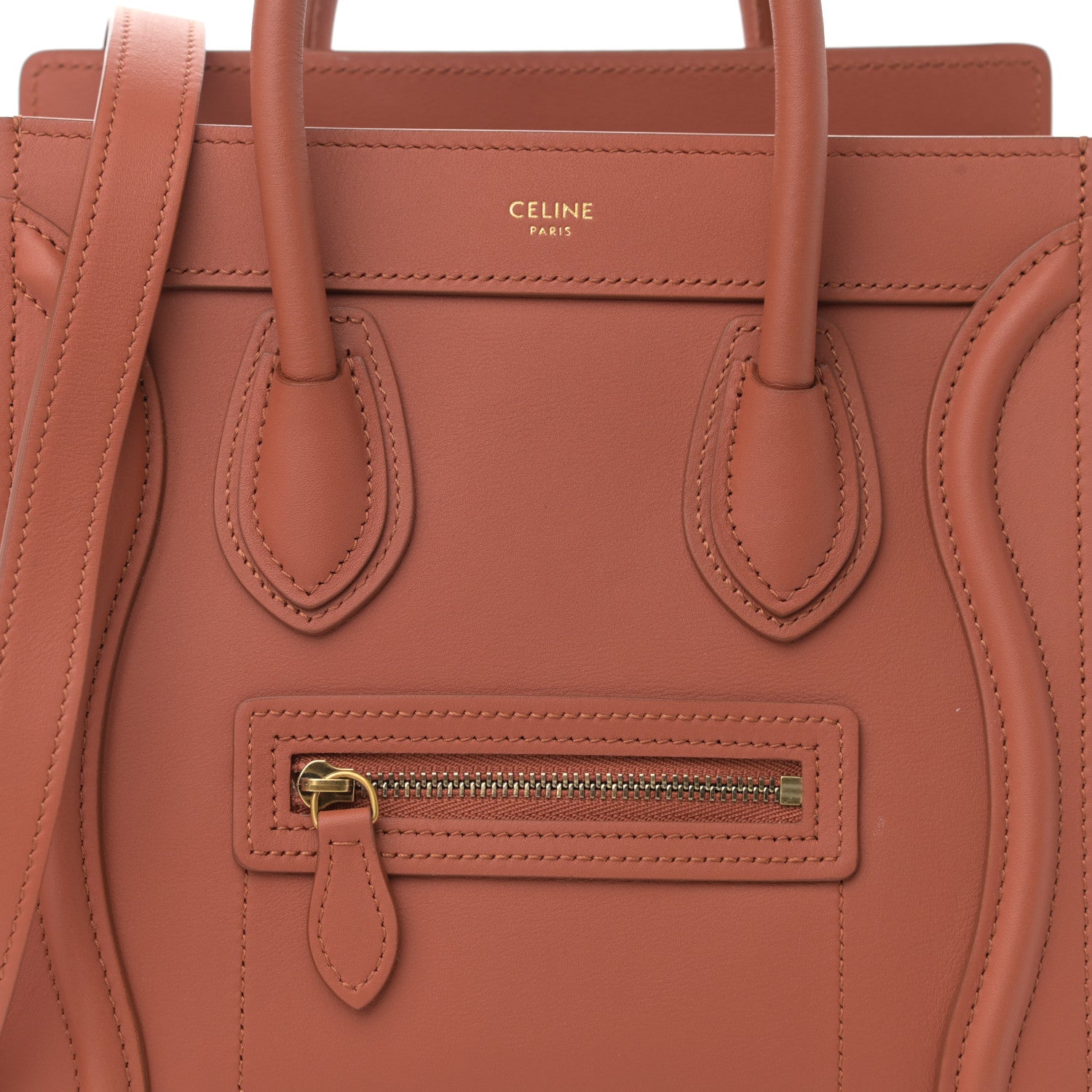 Celine Smooth Calfskin Nano Luggage Terracotta 8 of 10