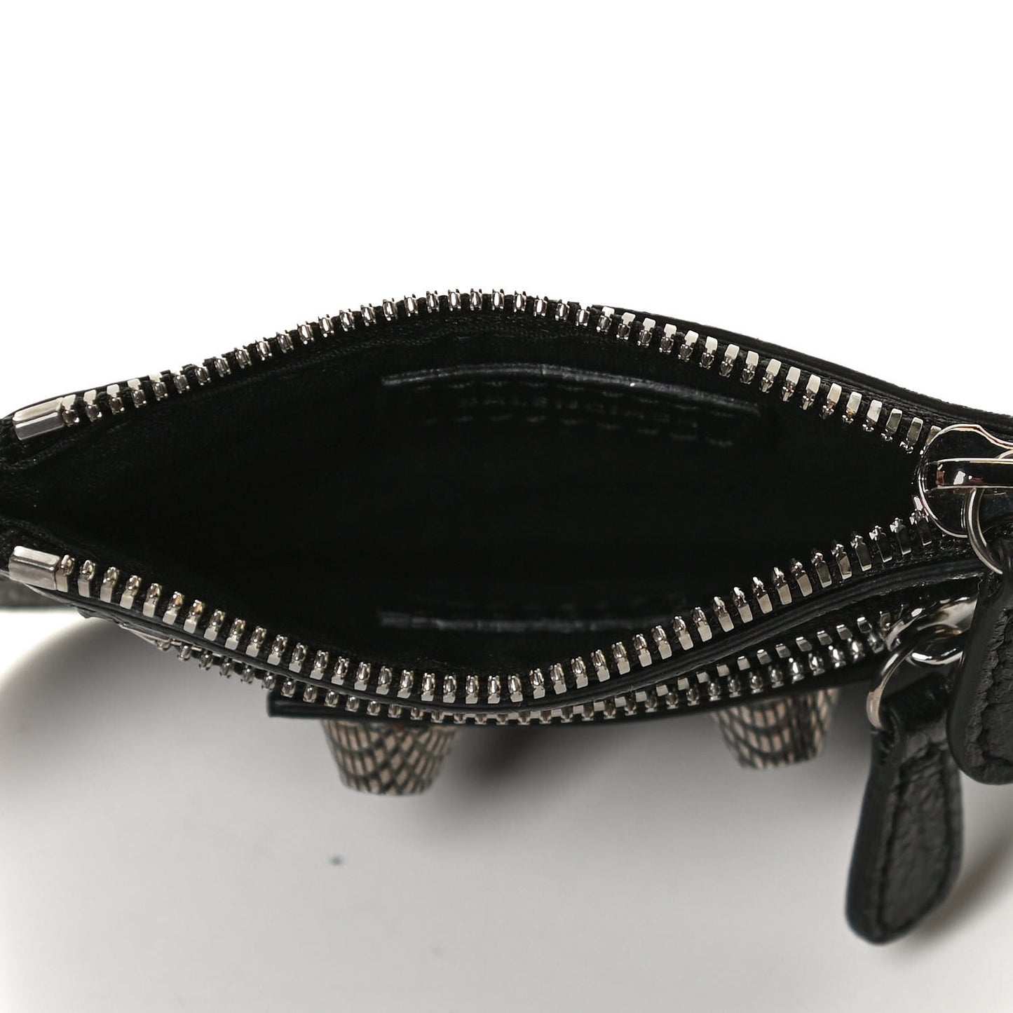 Agneau Giant 12 Silver Hardware Coin Purse Black
