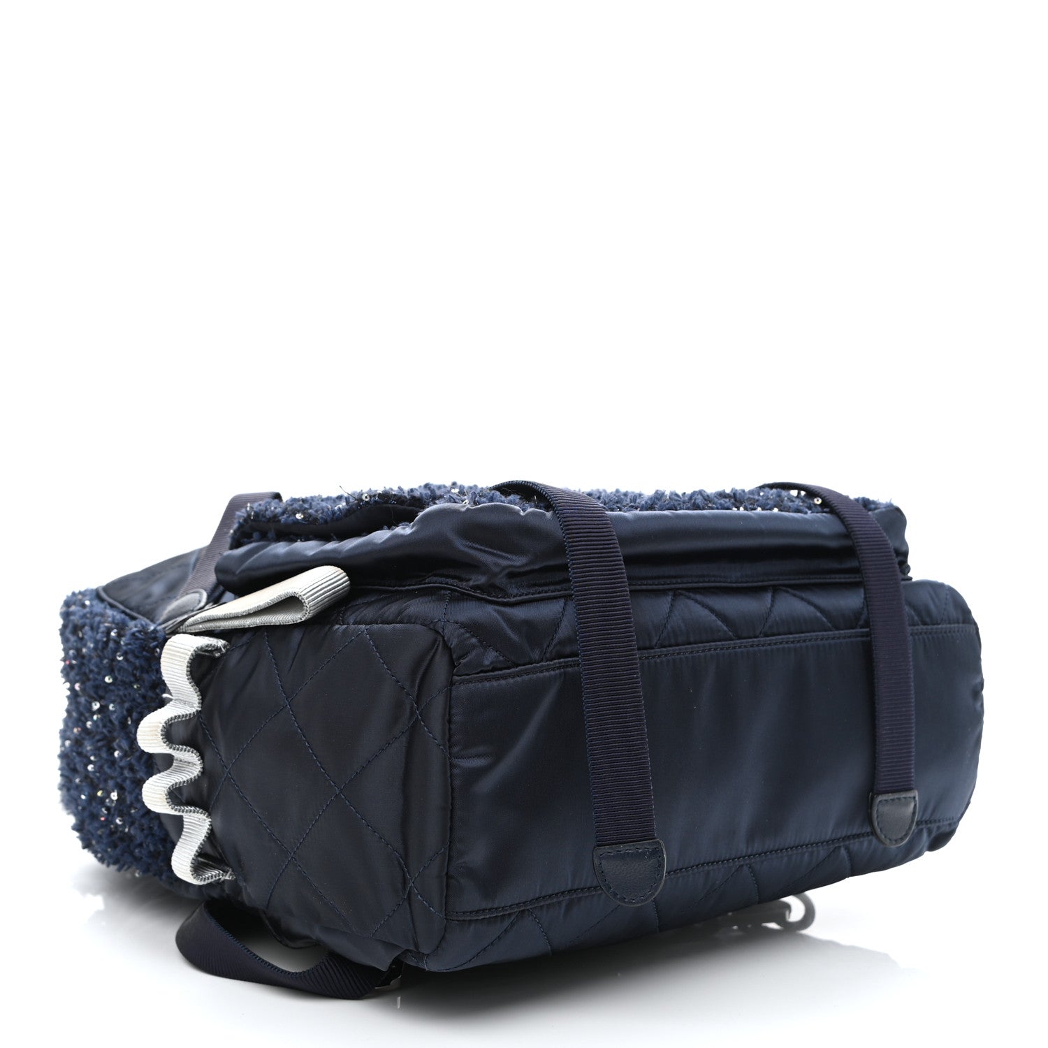 Chanel Tweed Nylon Quilted Astronaut Essentials Backpack Navy 3 of 9