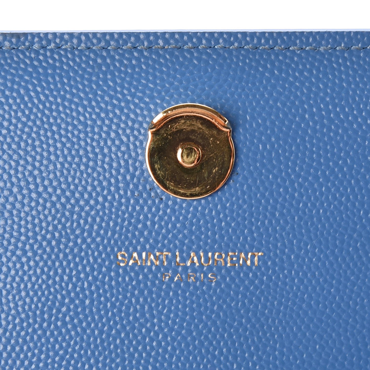 Saint Laurent Grain De Poudre Small Classic Monogram Kate Satchel Blue Clair 6 of 8