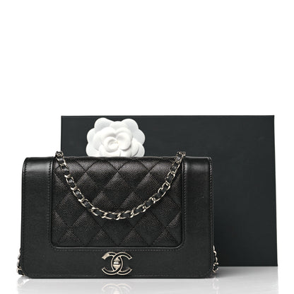 Chanel Caviar Quilted Vintage Mademoiselle Wallet On Chain WOC Black 10 of 10