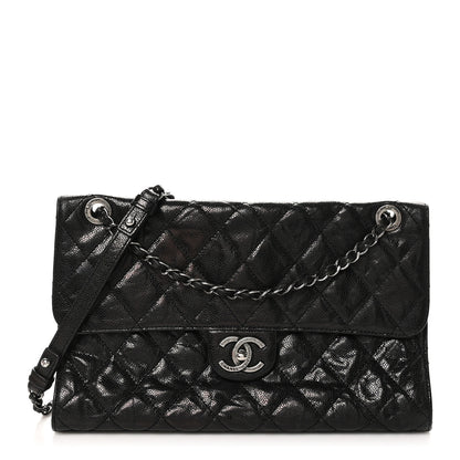 Chanel Crumpled Grained Calfskin Jumbo CC Crave Flap Black 1 of 11