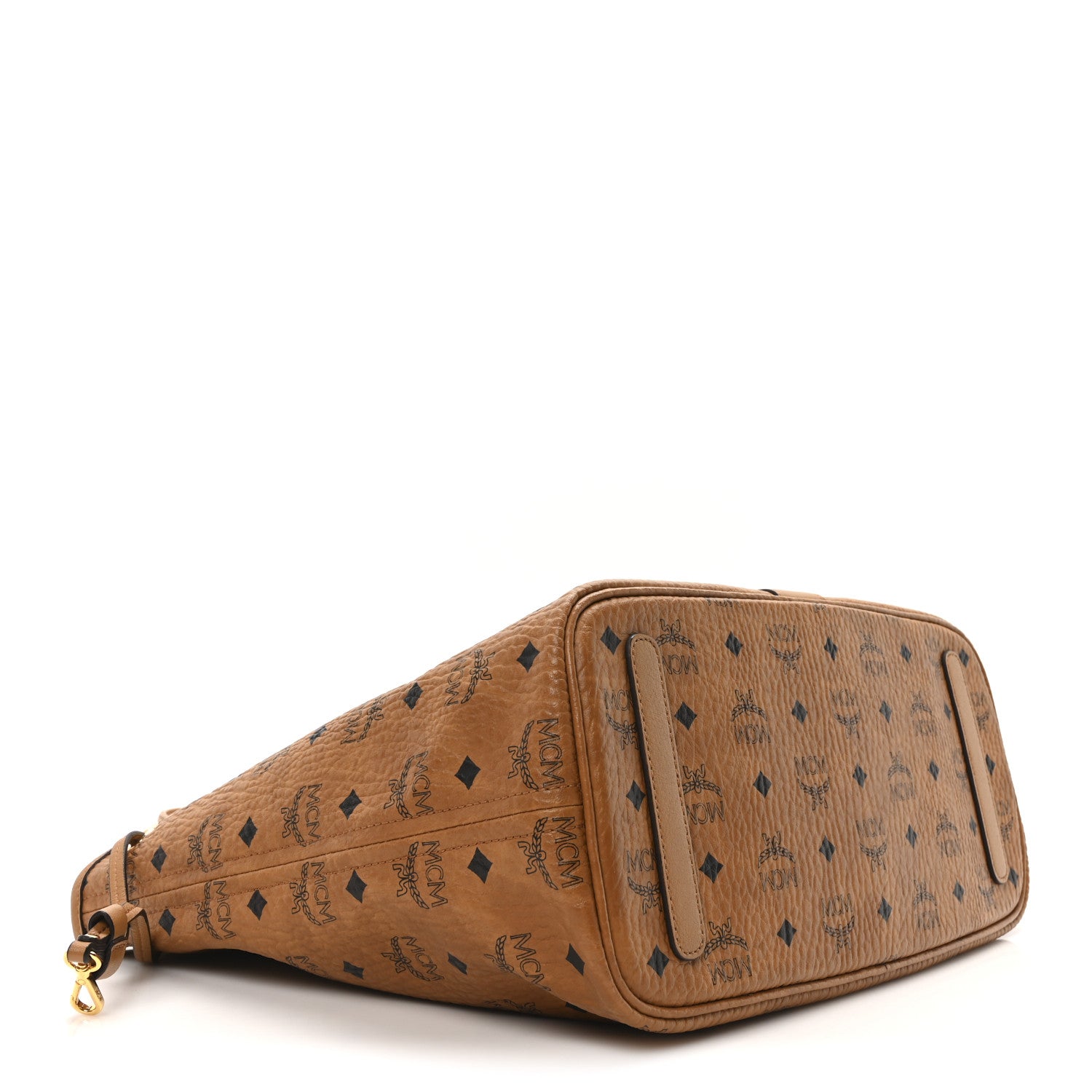 MCM Visetos Medium Liz Reversible Shopper Tote Cognac 4 of 9