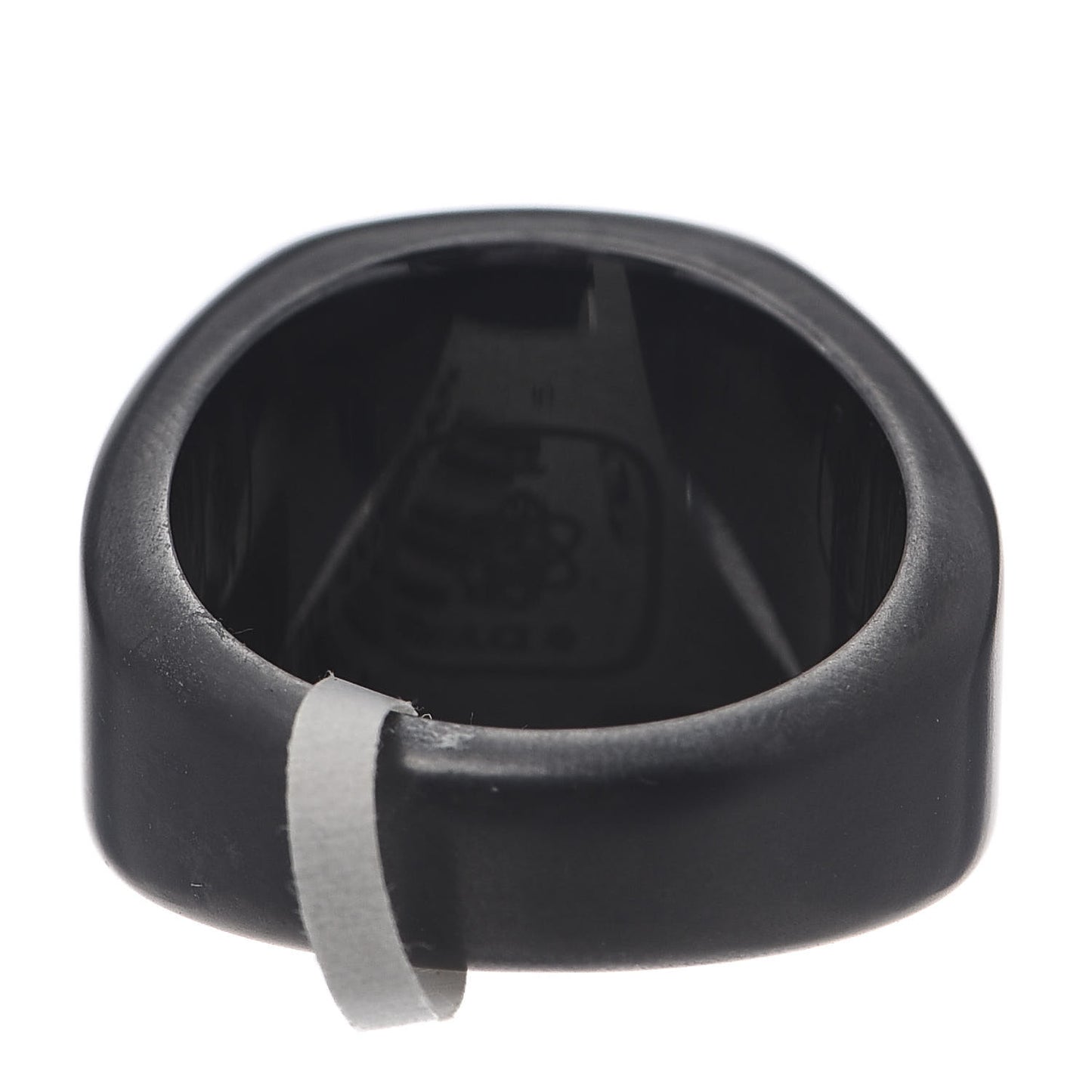 Black Titanium Meteorite Faceted Cushion Signet Ring 62 10