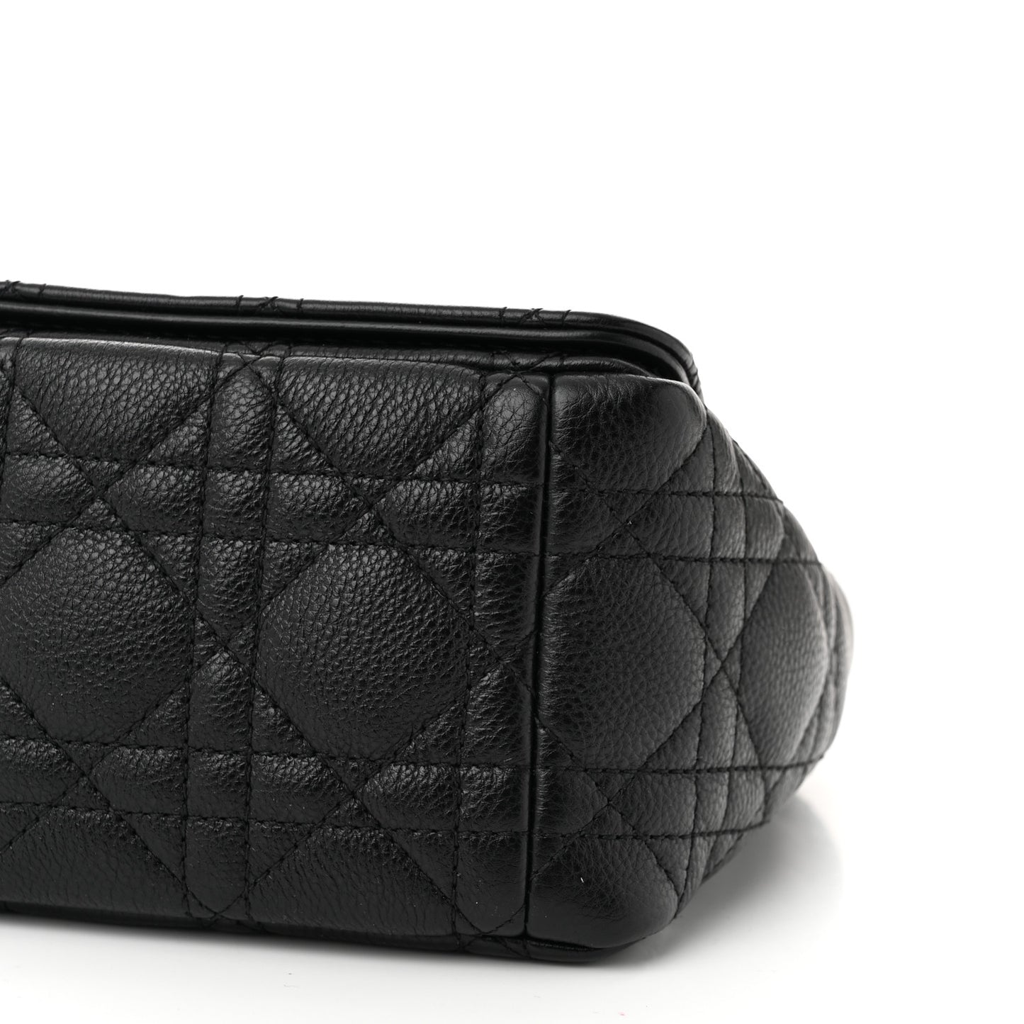 Calfskin Cannage Medium Caro Bag Black
