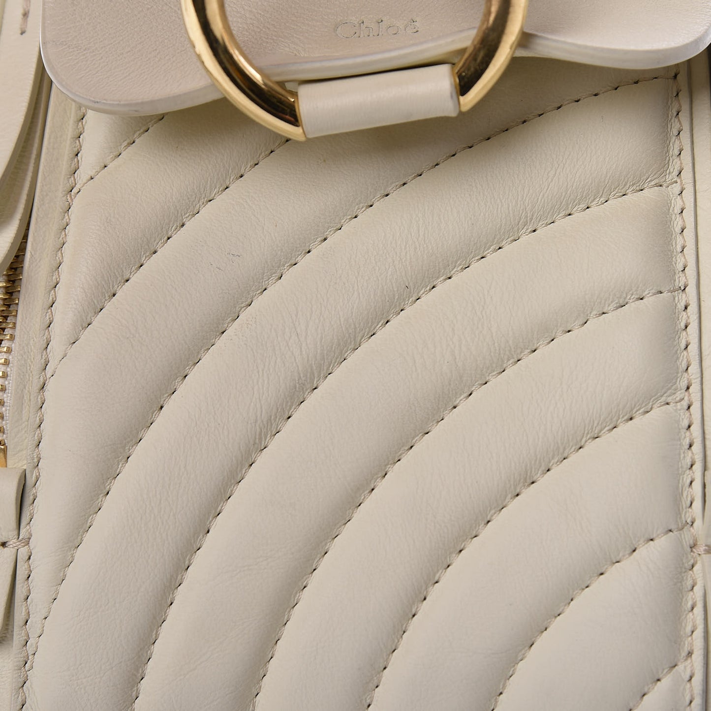 Calfskin Quilted Mini Faye Backpack Natural White