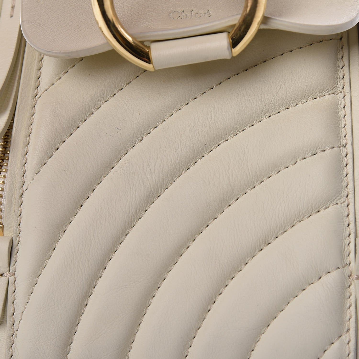 Chloe Calfskin Quilted Mini Faye Backpack Natural White 13 of 14