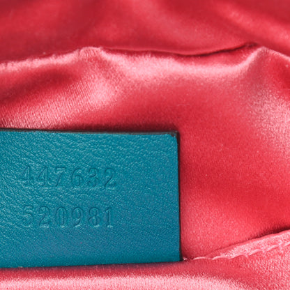 Gucci Velvet Matelasse Small GG Marmont Chain Shoulder Bag Pavone Cyan 7 of 10
