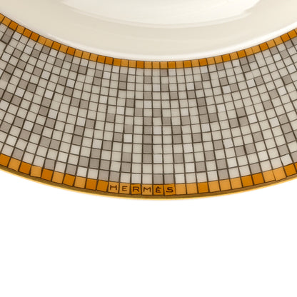 Hermes Porcelain Mosaique Au 24 Platine Soup Plate Set of 2 3 of 7