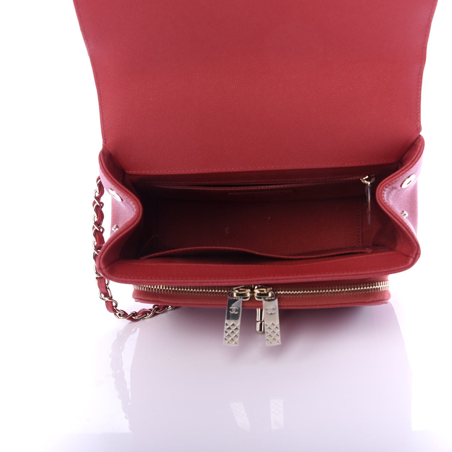 Caviar Quilted Medium Business Affinity Flap Red