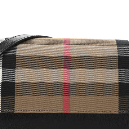 Burberry Grained Calfskin House Check Small Madison Shoulder Bag Black 8 of 10