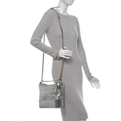 Chanel Metallic Aged Calfskin Quilted Medium Gabrielle Silver 2 of 7