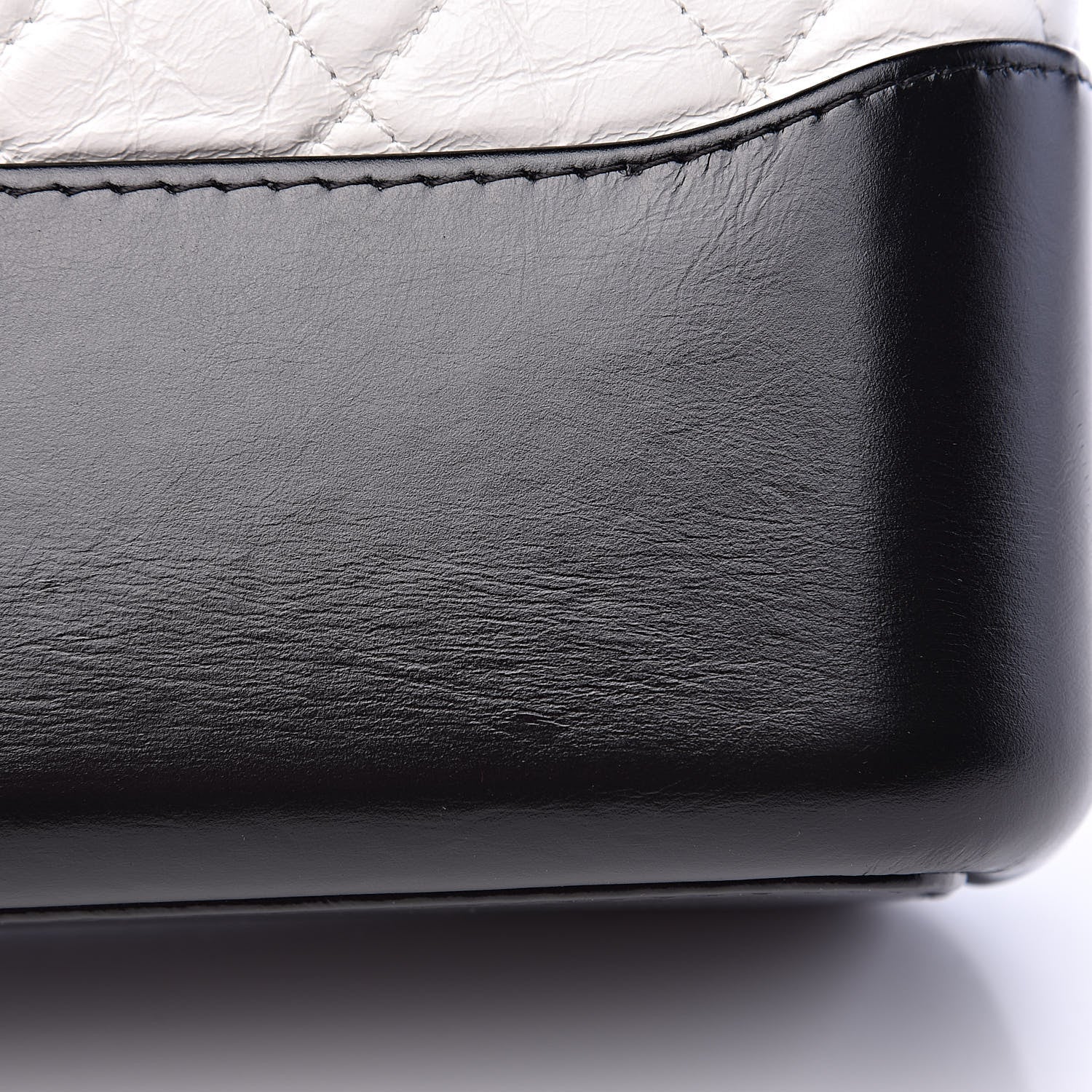 Chanel Aged Calfskin Quilted Large Gabrielle Hobo White Black 10 of 12