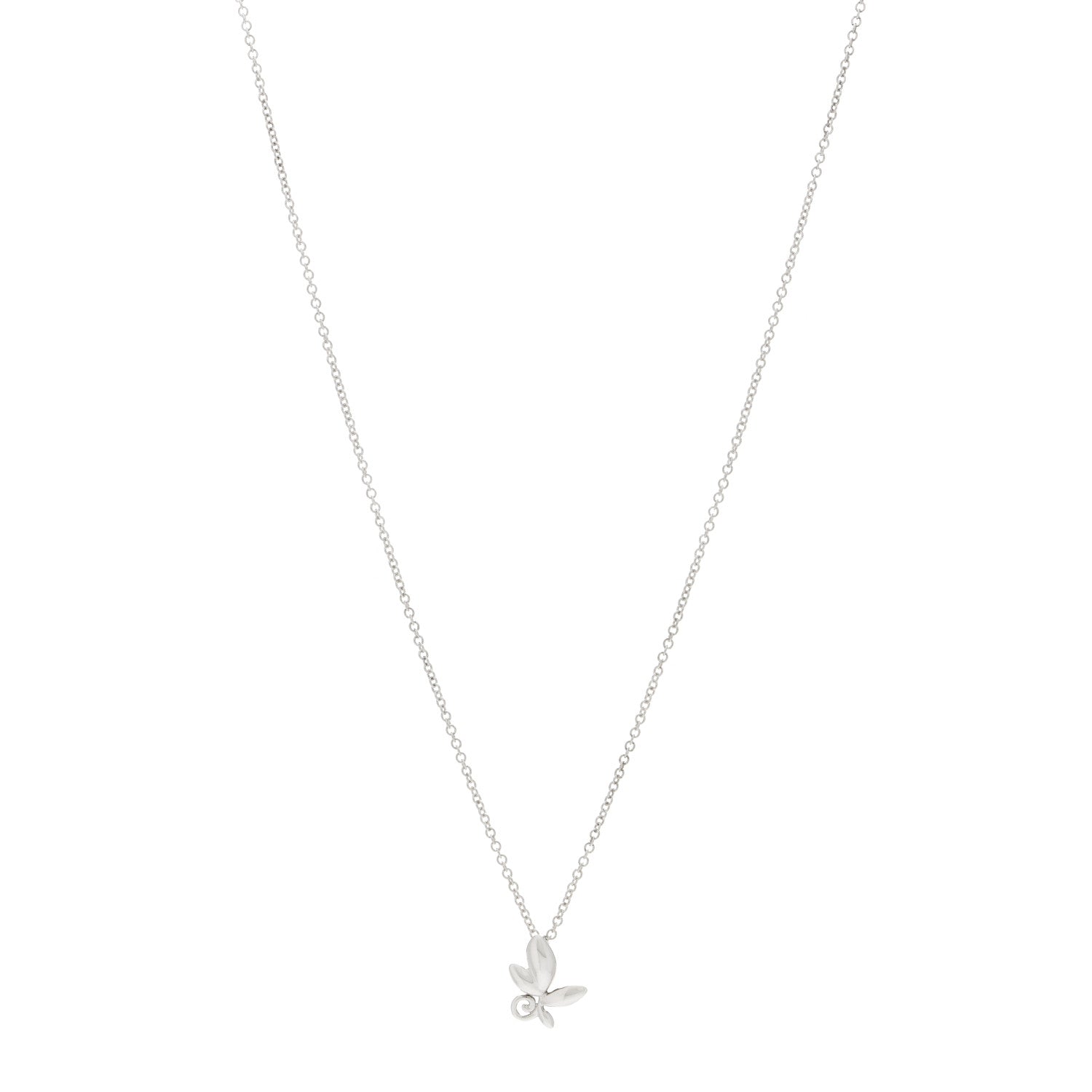 Tiffany Sterling Silver Paloma Picasso Olive Leaf Pendant Necklace 1 of 5