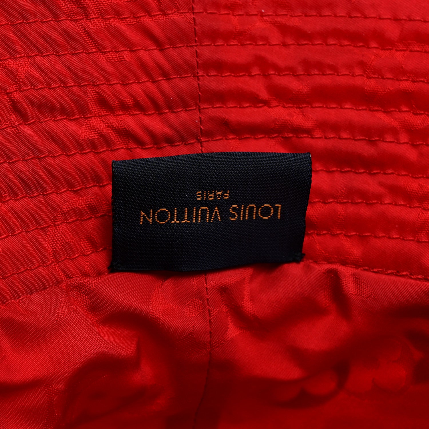Louis Vuitton Nylon Canvas Monogram Giant Crafty Reversible Bucket Hat M Creme Rouge 13 of 14