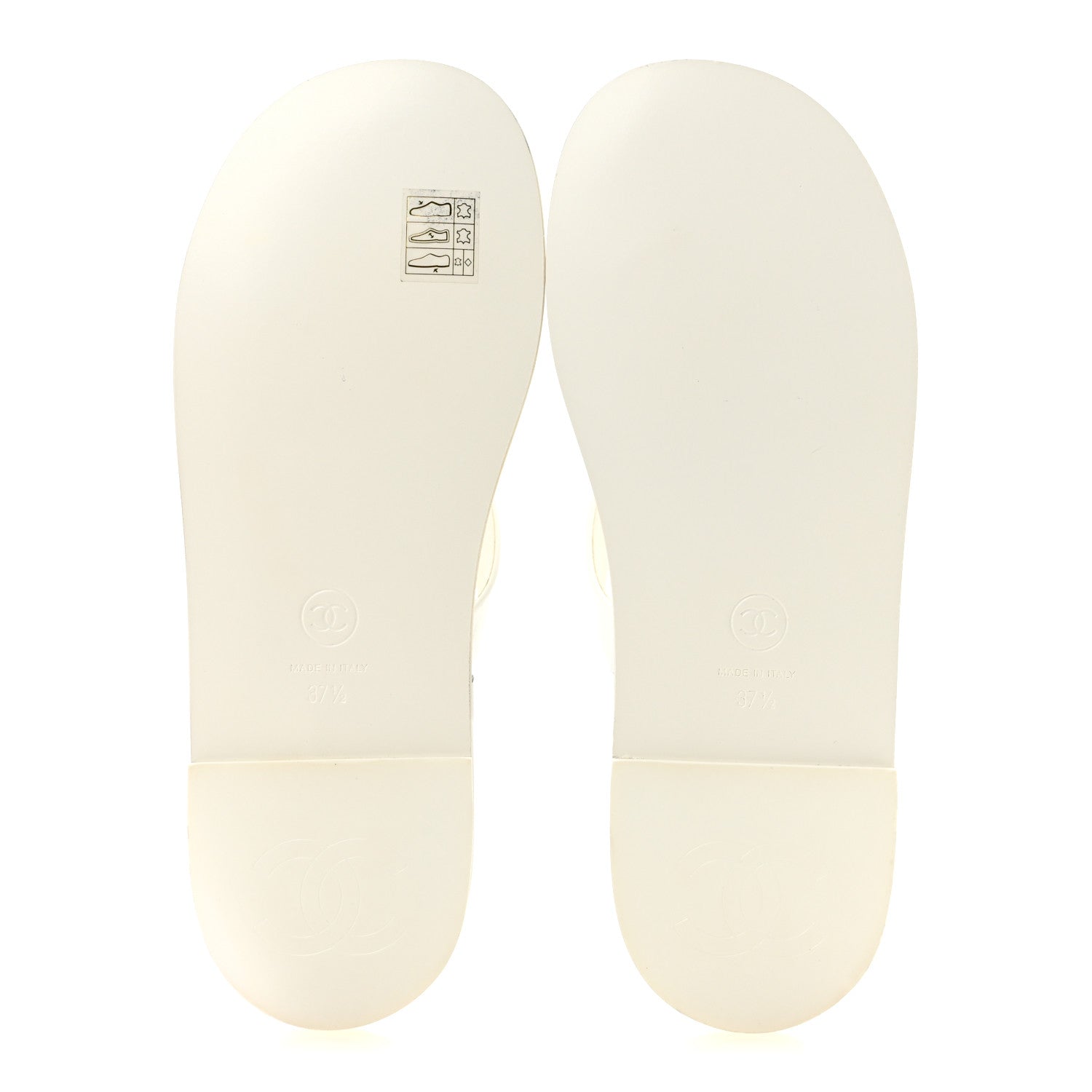 Chanel Patent Calfskin Camellia Thong Sandals 37.5 White 6 of 10