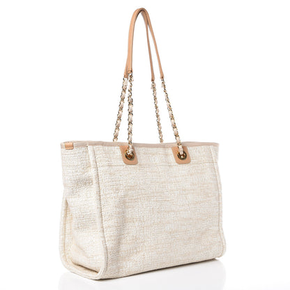 Chanel Woven Straw Raffia Small Deauville Tote Light Beige 3 of 7