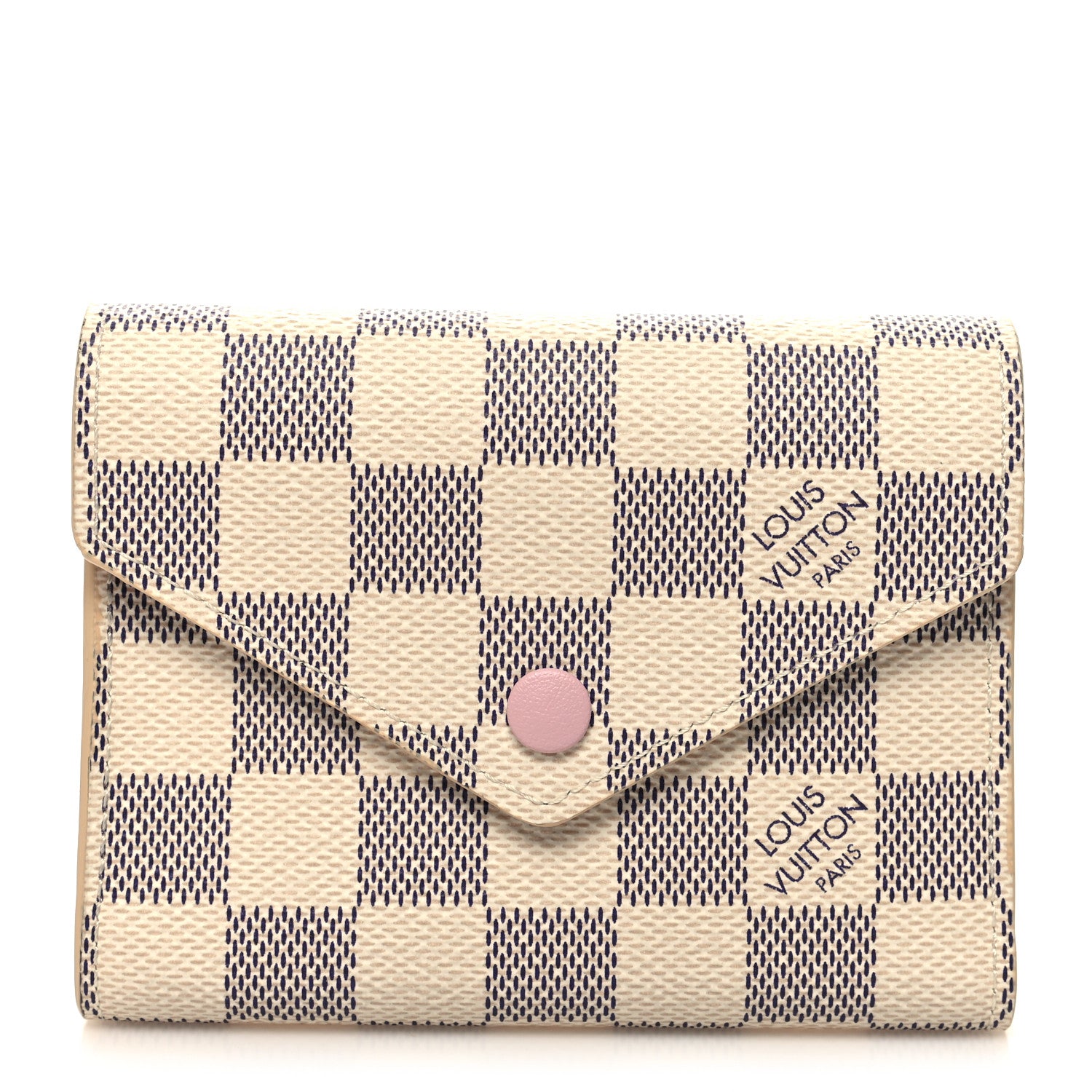 Louis Vuitton Damier Azur Victorine Wallet Rose Ballerine 1 of 9