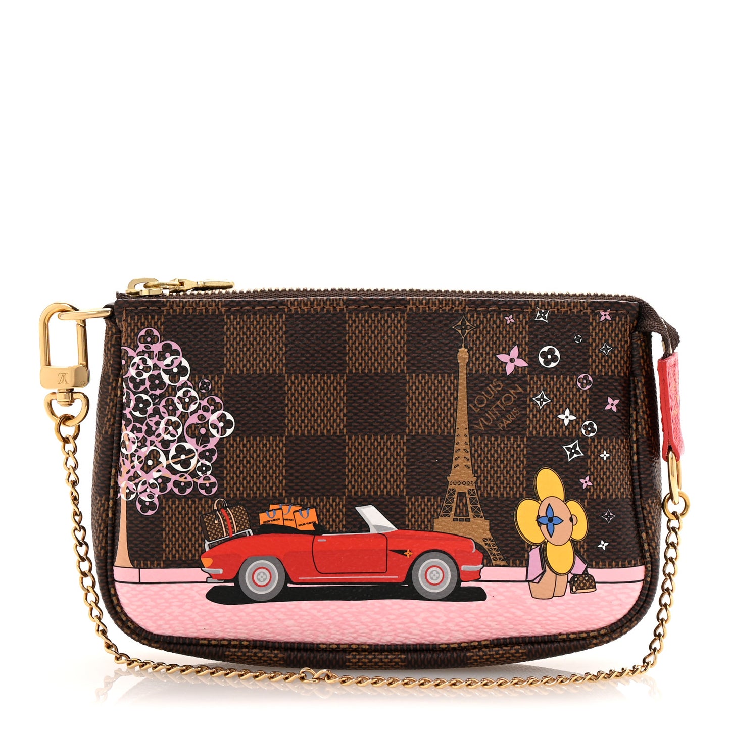 Damier Ebene 2019 Christmas Animation Mini Pochette Accessories Red