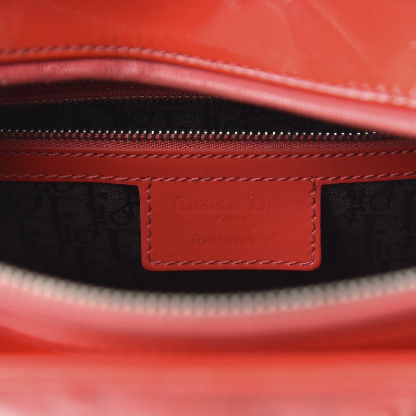 Patent Cannage Large Lady Dior Red