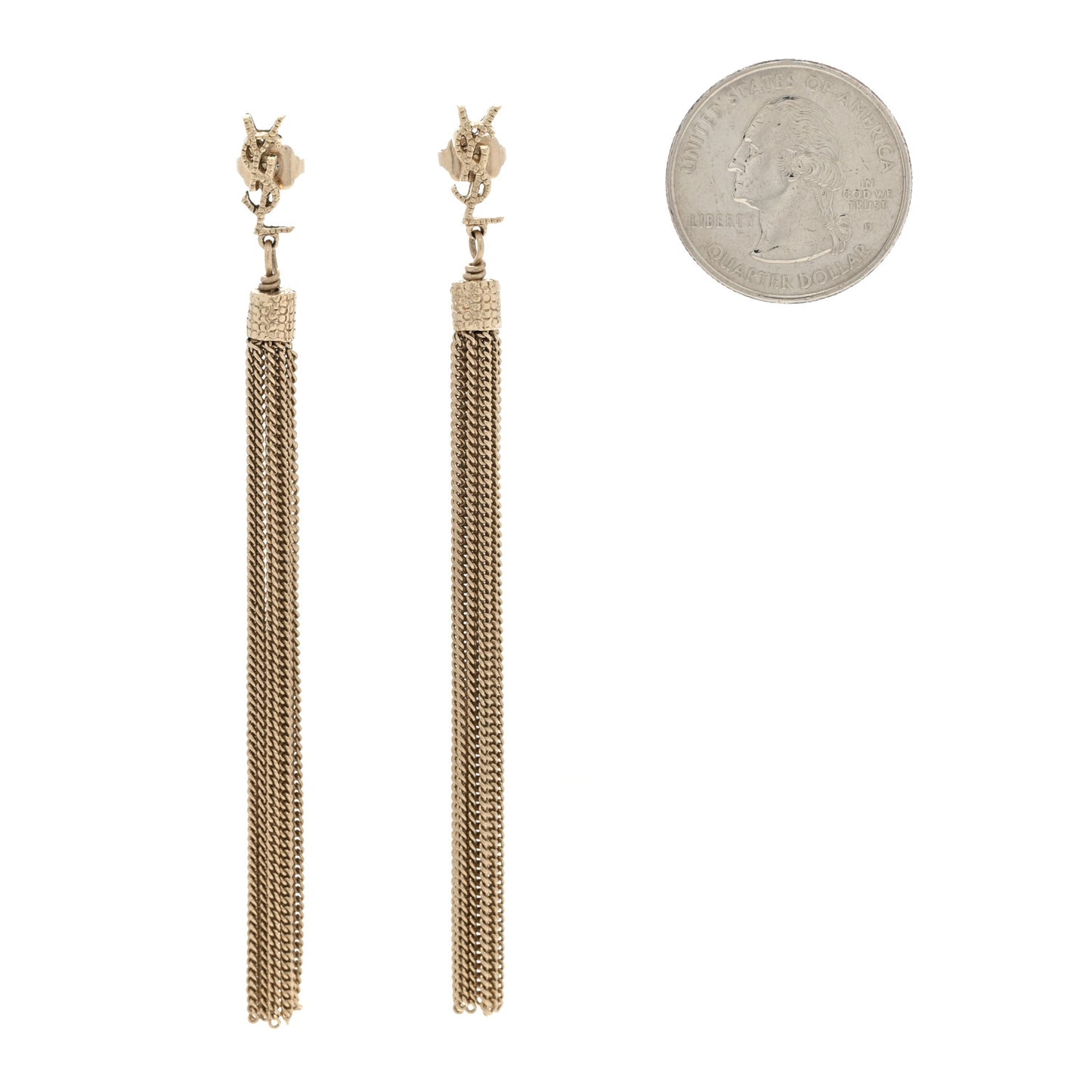 Metal Monogram Loulou Tassel Earrings Gold