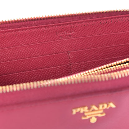 Prada Saffiano Zip Around Wallet Peonia 7 of 9