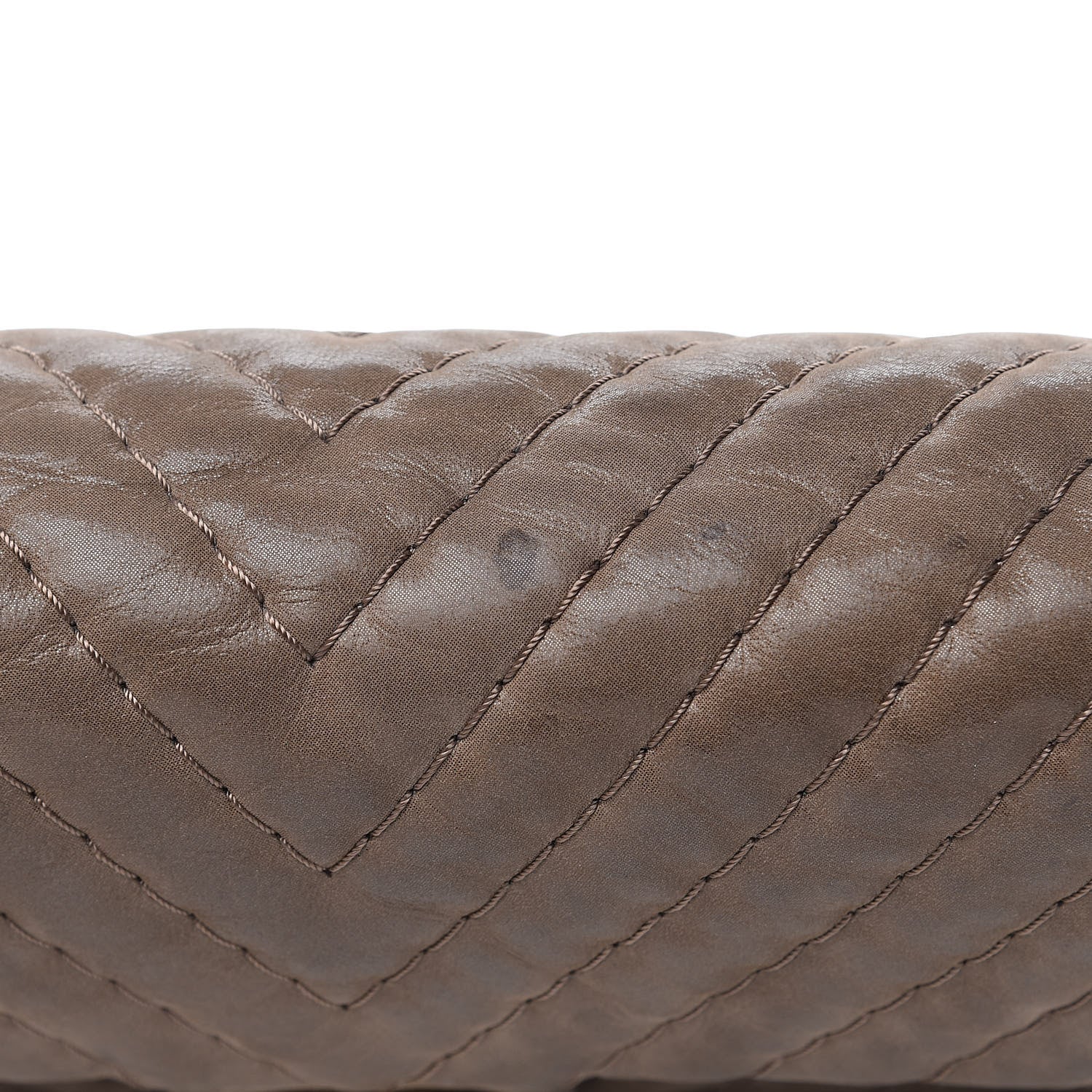 Chanel Calfskin Surpique Chevron Jumbo Flap Brown 12 of 16