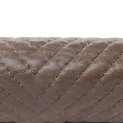 Chanel Calfskin Surpique Chevron Jumbo Flap Brown 12 of 16
