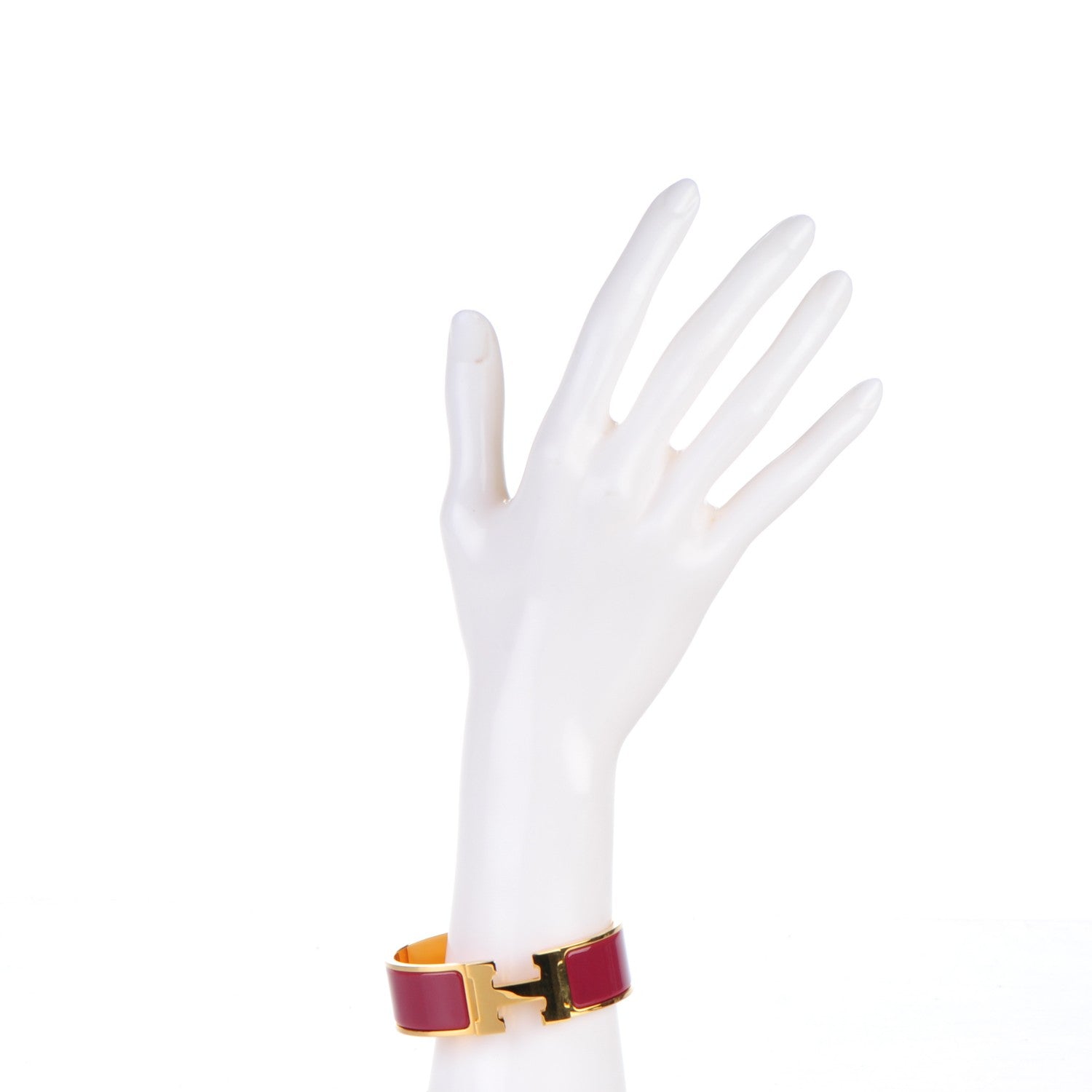 Hermes Enamel Wide Clic Clac H Bracelet GM Bourgogne 2 of 6