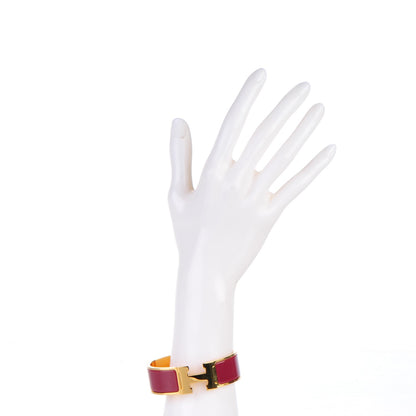 Hermes Enamel Wide Clic Clac H Bracelet GM Bourgogne 2 of 6