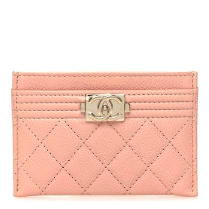 Chanel Caviar Quilted Boy Card Holder Light Pink 1 of 10