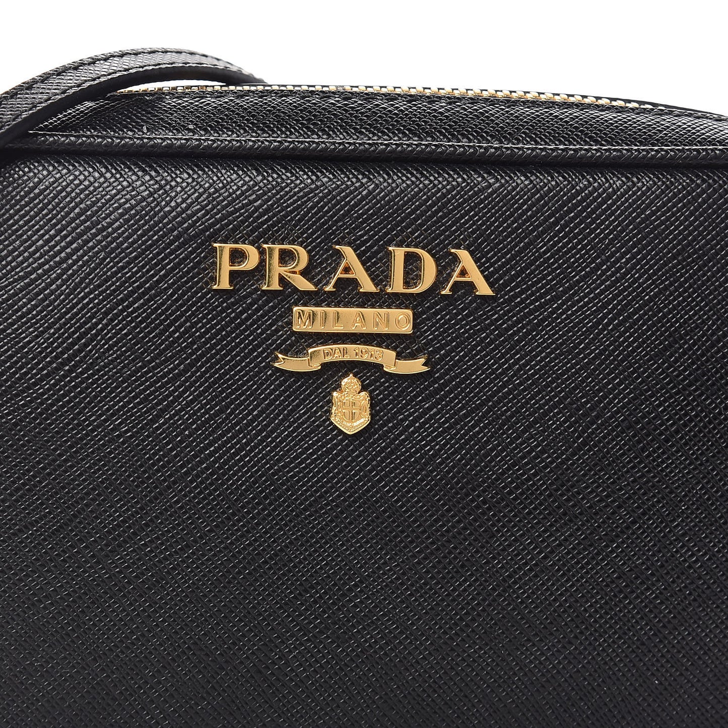 Saffiano Mini Camera Crossbody Bag Black