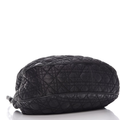 Christian Dior Satin Cannage Charming Hobo Black 4 of 13