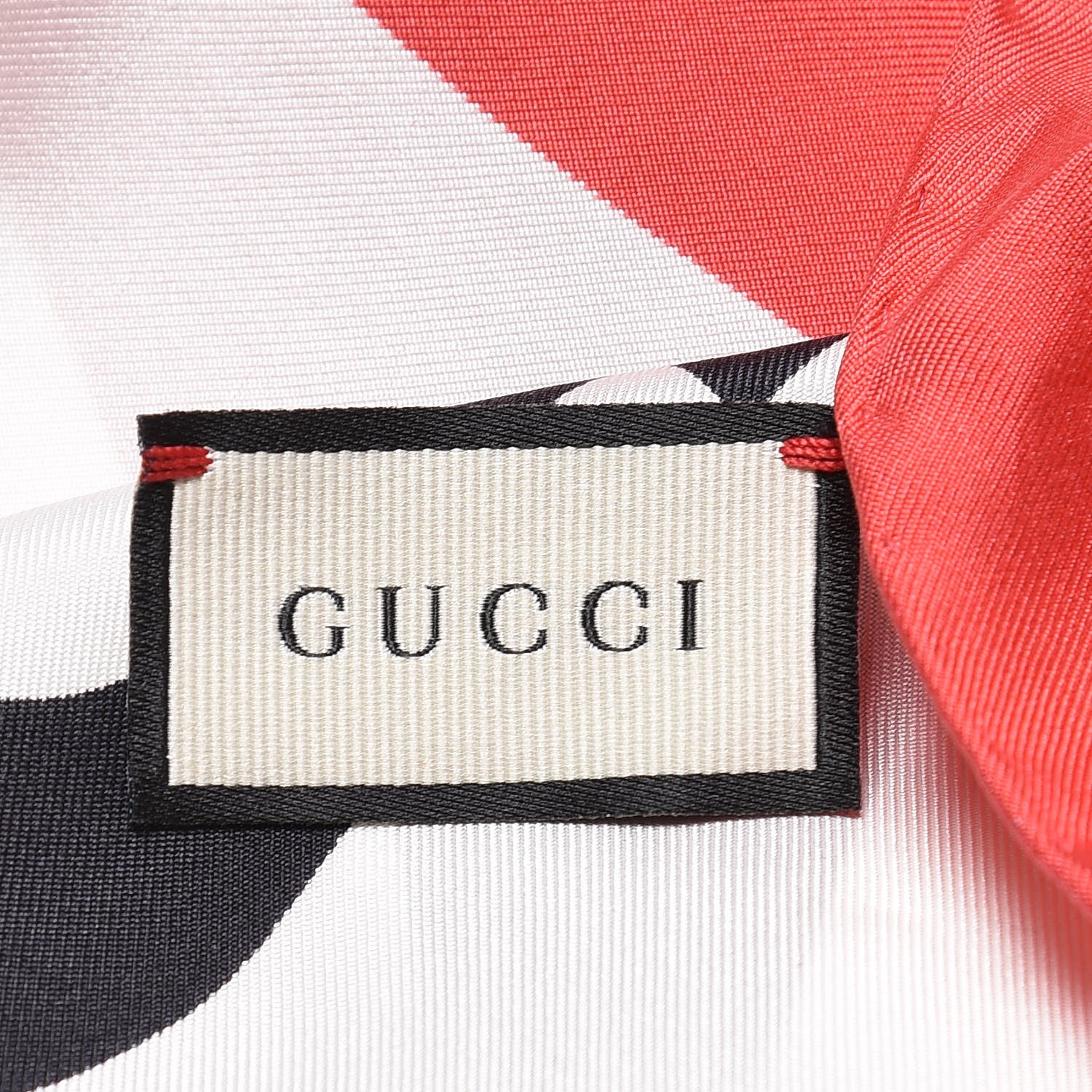 Gucci Silk Gucci World Square Scarf Ivory Red 3 of 8