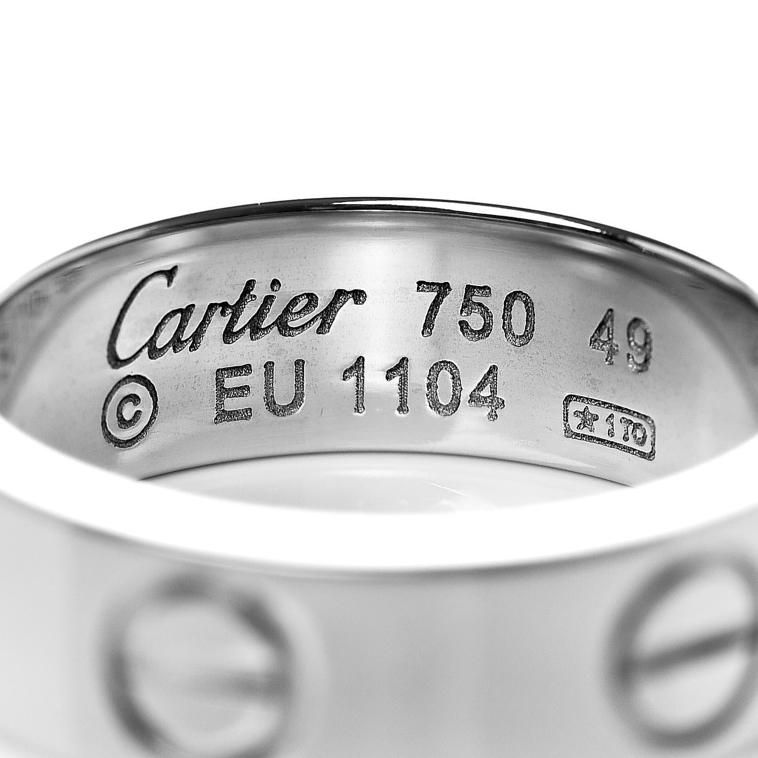 Cartier 18K White Gold 5.5mm LOVE Ring 49 4.75 4 of 4