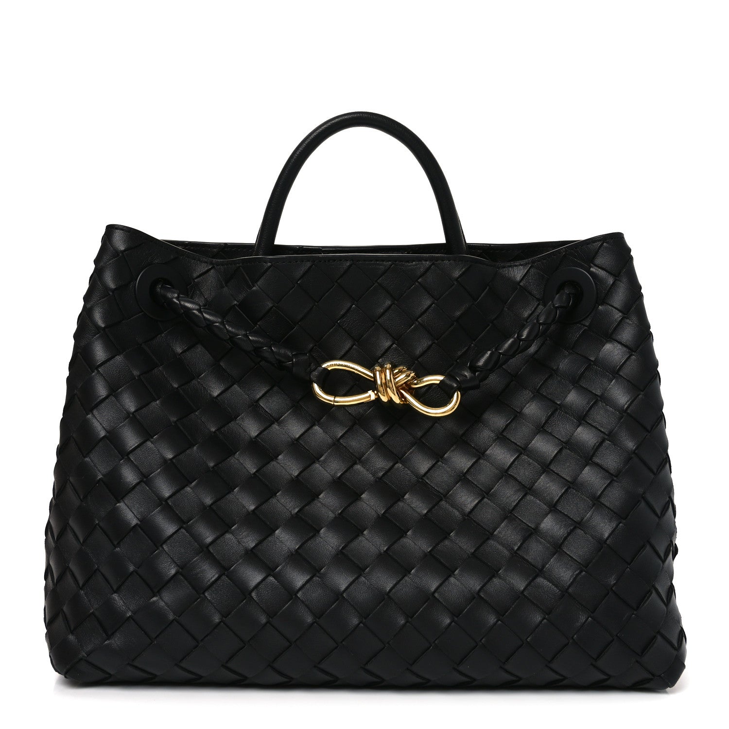 Bottega Veneta Nappa Intrecciato Medium Andiamo Shoulder Bag Black 1 of 9