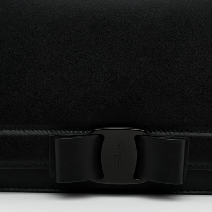 Salvatore Ferragamo Smooth Calfskin Vara Bow Chain Flap Crossbody Black 7 of 9