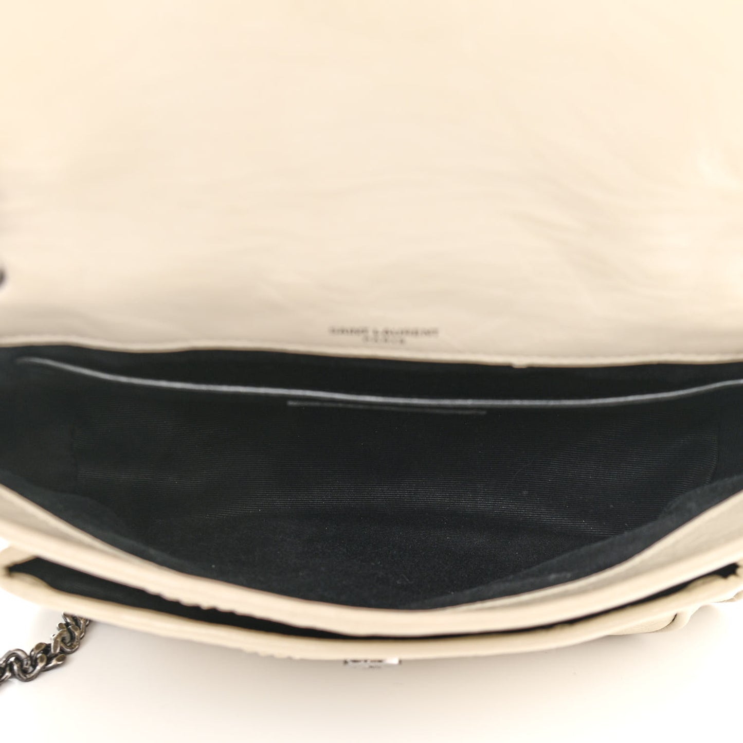 Crinkled Calfskin Matelasse Monogram Baby Niki Chain Satchel Light Natural