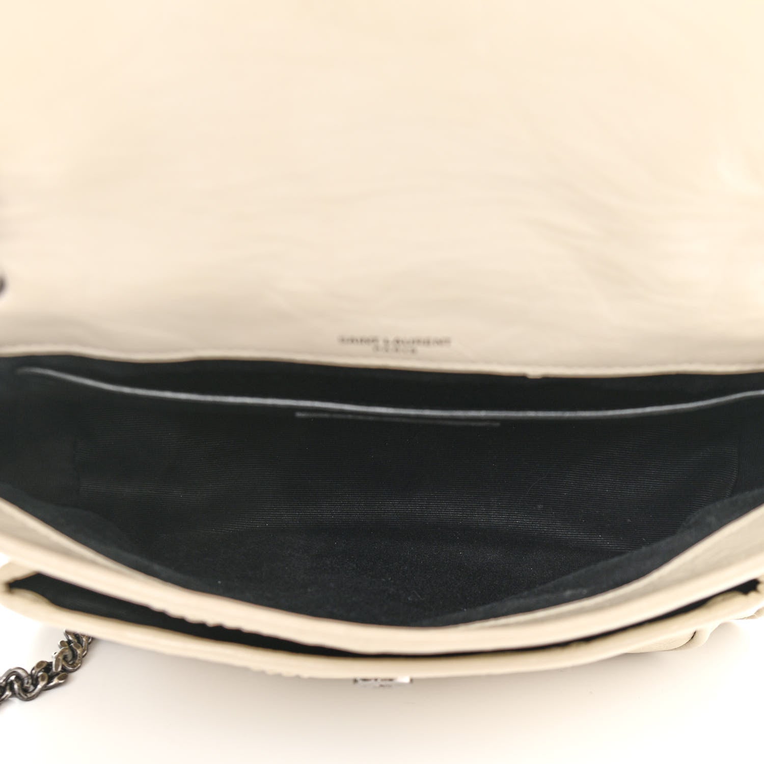 Saint Laurent Crinkled Calfskin Matelasse Monogram Baby Niki Chain Satchel Light Natural 6 of 14