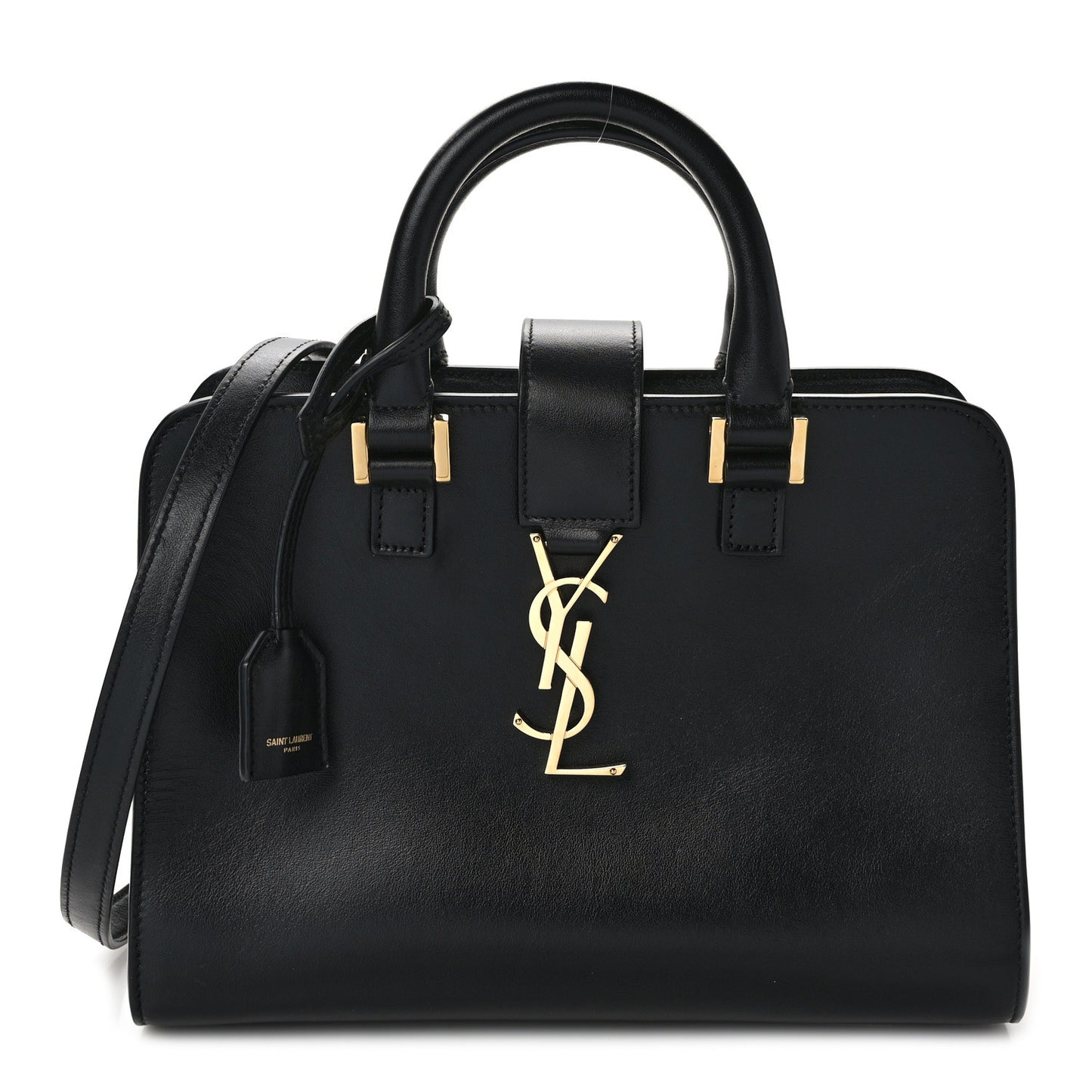 SAINT LAURENT Calfskin Monogram Baby Cabas Black