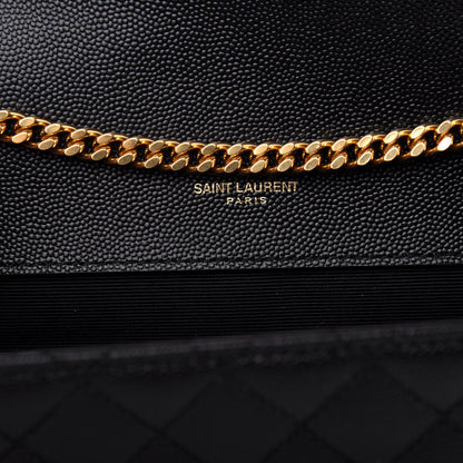 Saint Laurent Grain De Poudre Textured Mixed Matelasse Triquilt Small Monogram Satchel Black 7 of 10