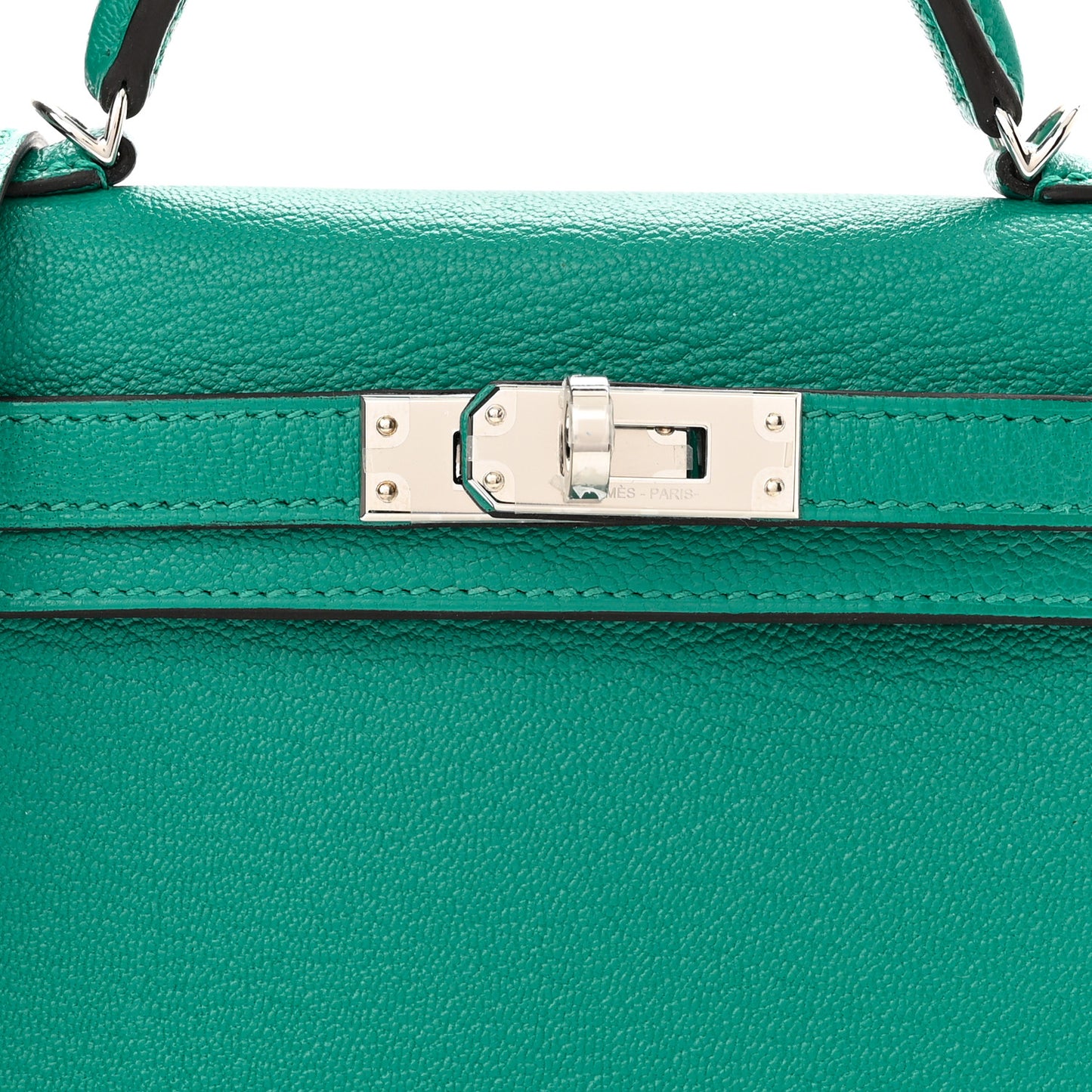 Chevre Mysore Verso Mini Kelly Sellier 20 Vert Verone Bleu Hydra