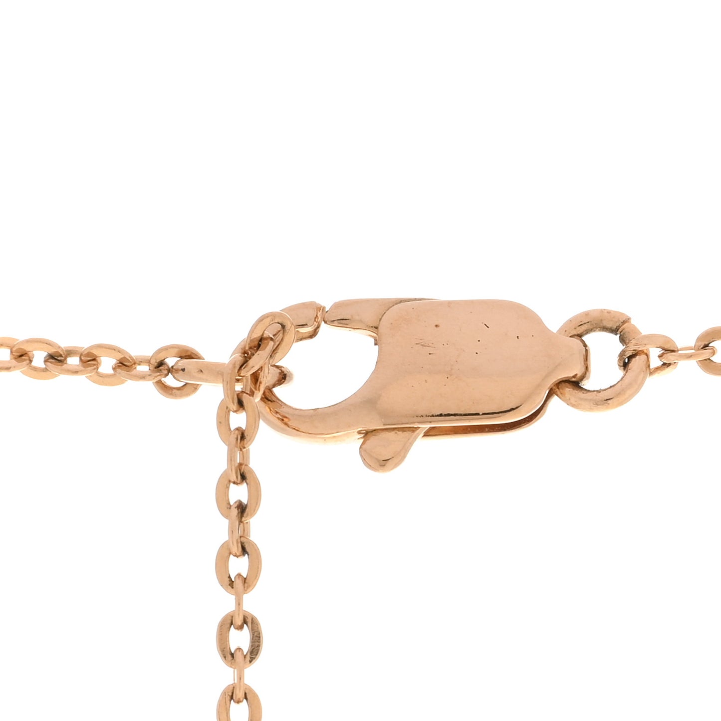 Beaded Logo Charm Necklace Gold Pink