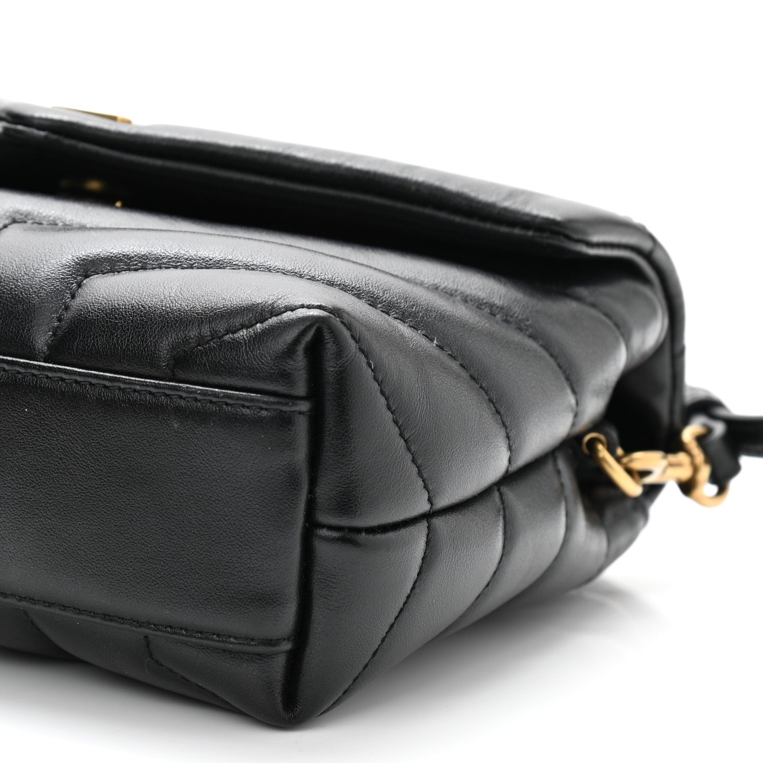 Saint Laurent Calfskin Y Quilted Monogram Toy Loulou Crossbody Bag Black 19 of 21