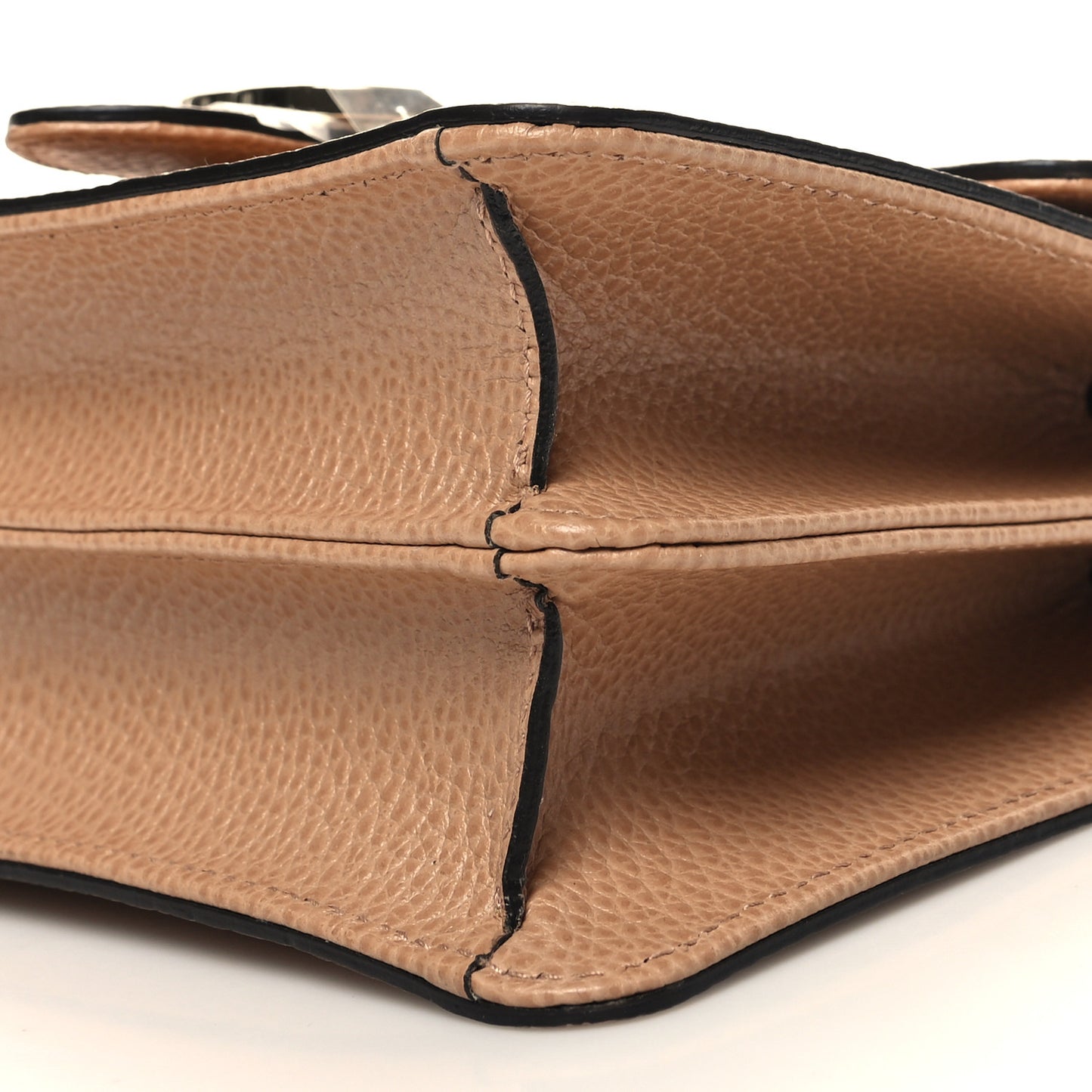 Dollar Calfskin Small Interlocking G Shoulder Bag Camelia