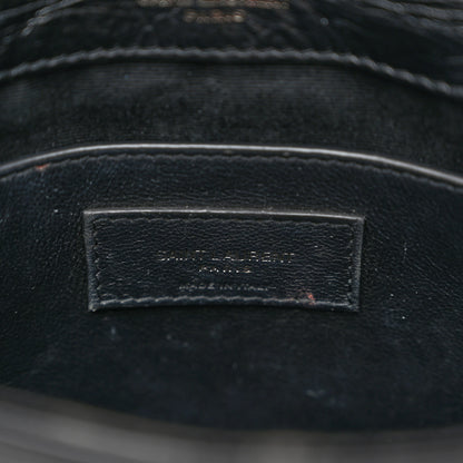 Saint Laurent Crinkled Calfskin Matelasse Monogram Baby Niki Chain Satchel Black 6 of 10