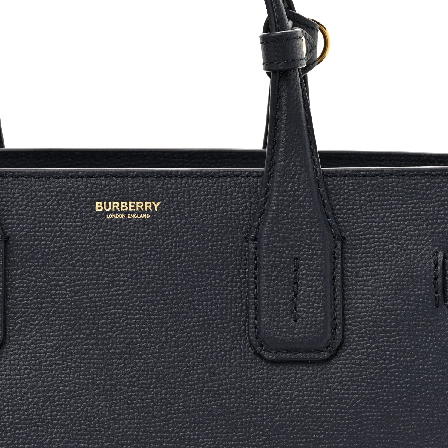 Burberry Grainy Calfskin House Check Medium Banner Tote Regency Blue 7 of 10