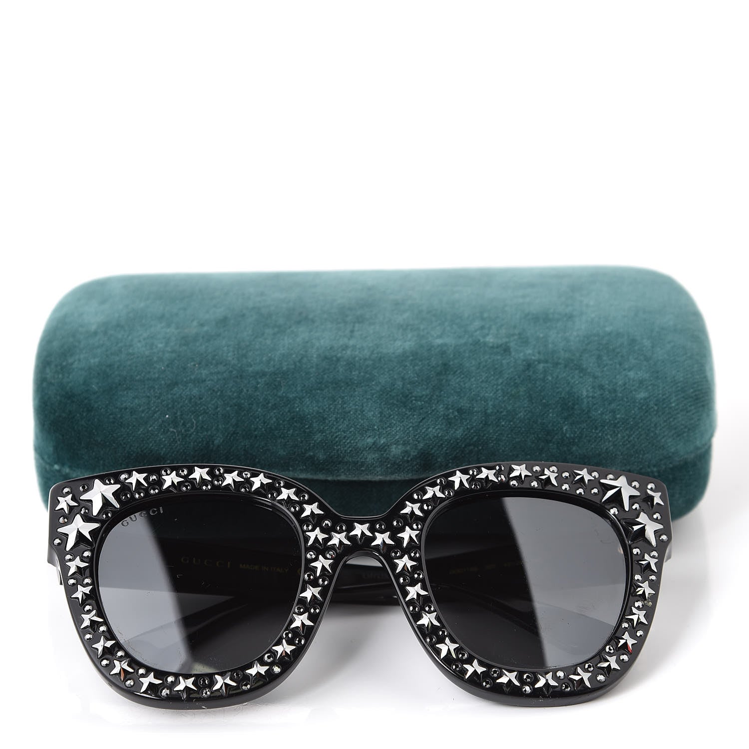 Gucci Acetate Stars Cat Eye Sunglasses GG0116S Black 8 of 8
