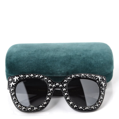 Gucci Acetate Stars Cat Eye Sunglasses GG0116S Black 8 of 8