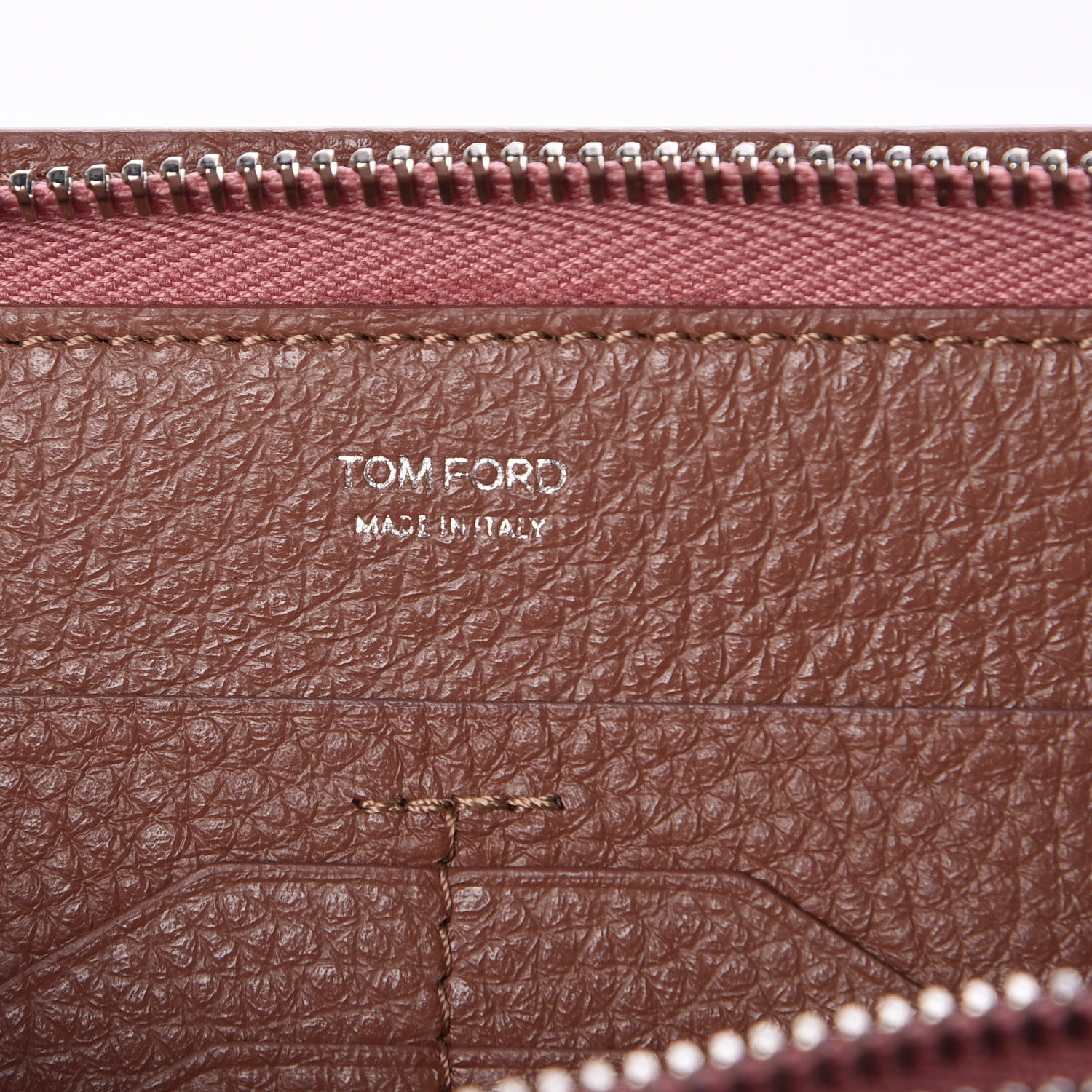 Tom Ford Pebbled Calfskin TF Zip Around Wallet 6 of 6